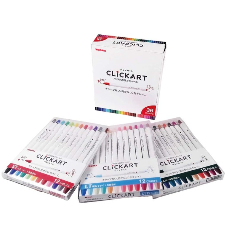 Zebra Technologies Zebra Clickart Water-Based Pen 36 Colors Set, Wyss22-36C - Image 1